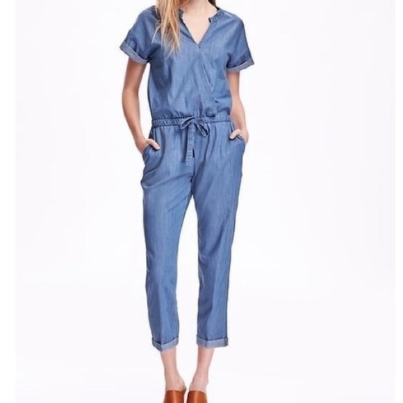 old navy jean jumpsuit